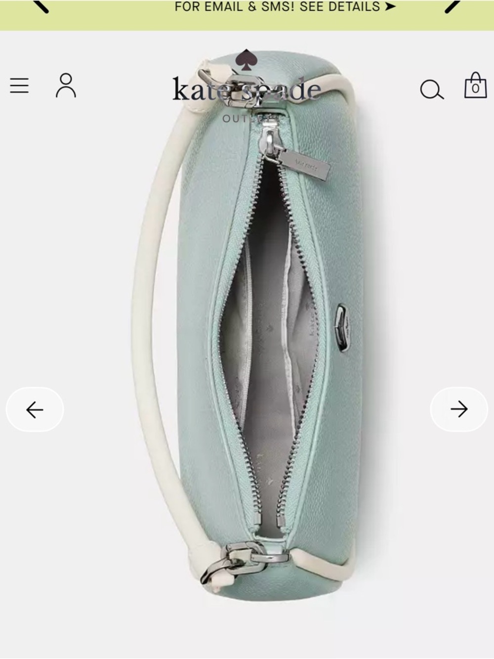 Kate Spade Kayla Pebbled Leather Shoulder Bag with Cream Trim - Picture 4 of 7